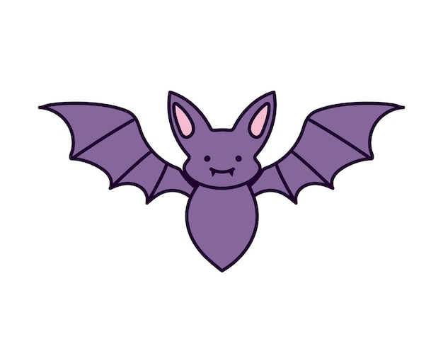 Free vector halloween purple bat flying icon