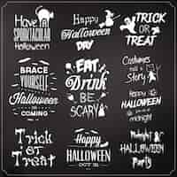 Free vector halloween quotes collection