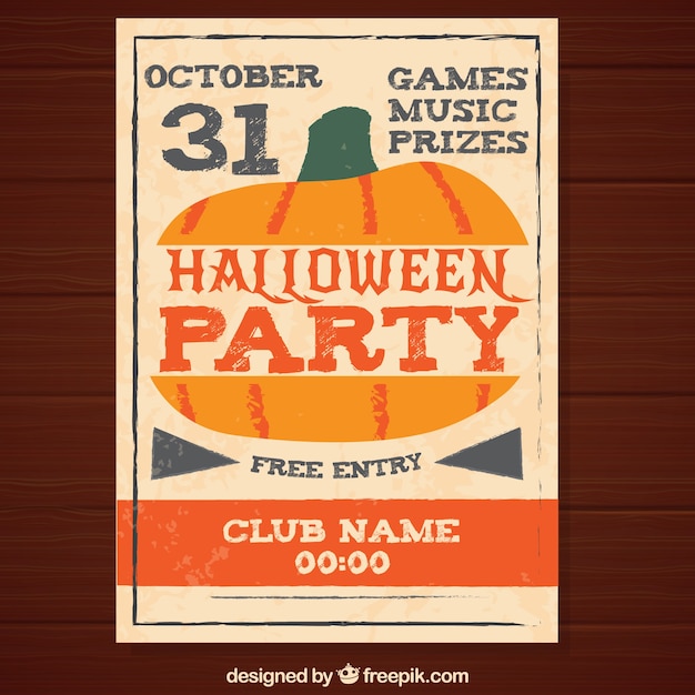 Free vector halloween retro poster