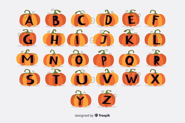 halloween ribbing pumpkin alphabet