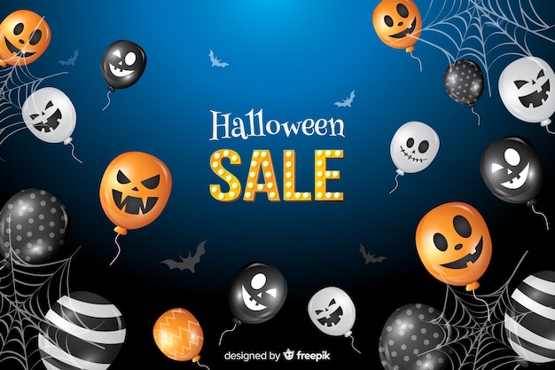 Halloween sale background with balloons