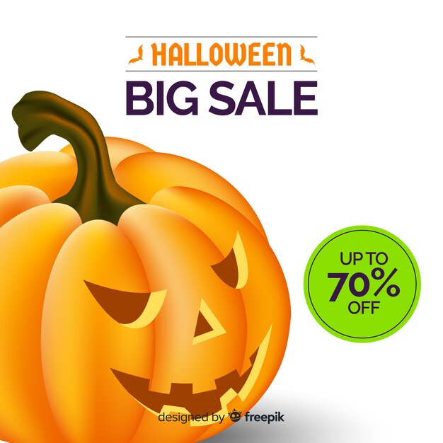 Halloween sale background with pumpkin