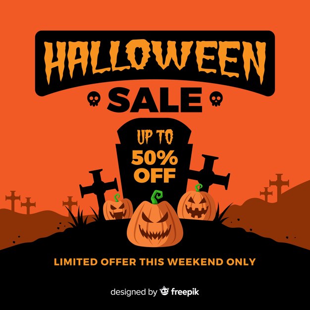 Halloween sale background with pumpkin
