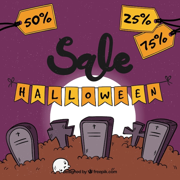 Free vector halloween sale background