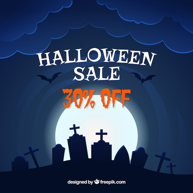 無料ベクター ハロウィンの販売の背景