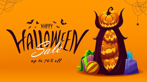 Halloween sale banner with lettering