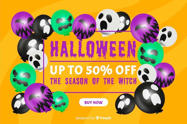 Free vector halloween sale concept with flat design background