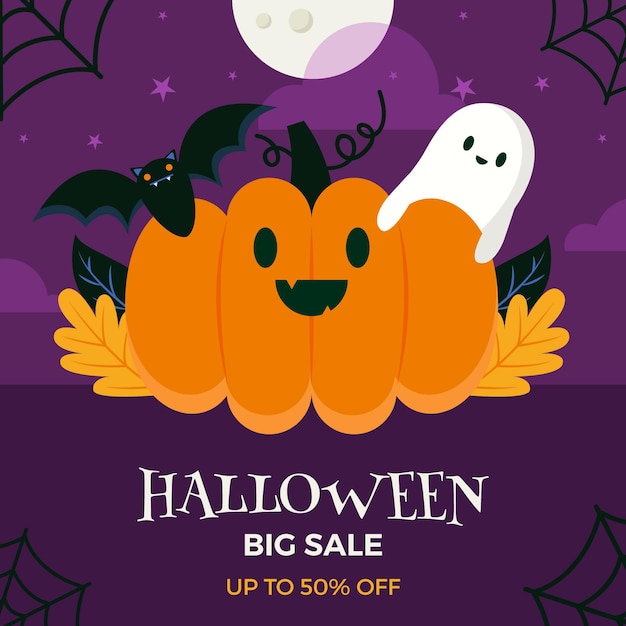 Free Vector | Halloween sale concept