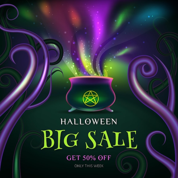 Free vector halloween sale concept