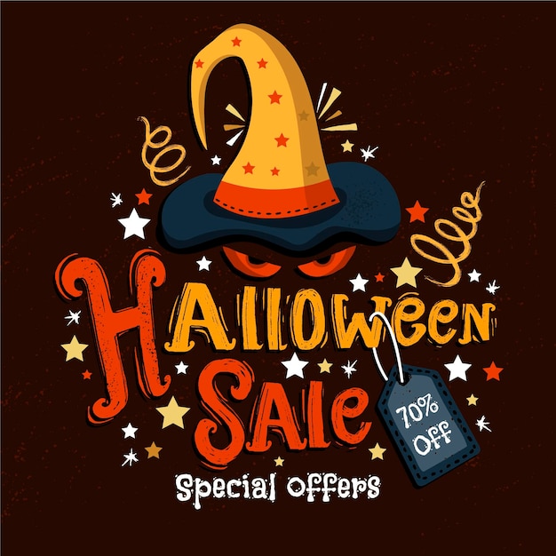 Free vector halloween sale illustration with special discounts