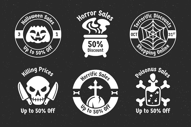 Free vector halloween sale label collection