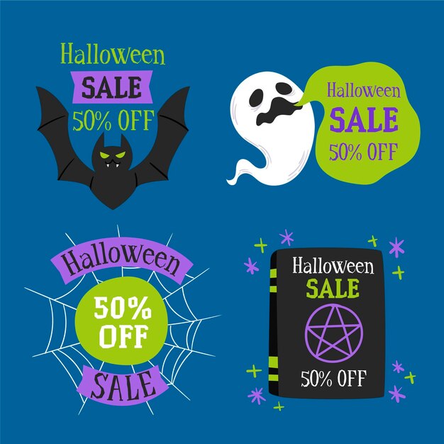 Halloween sale label collection