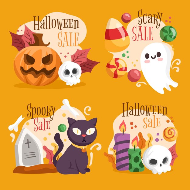 Halloween sale label collection