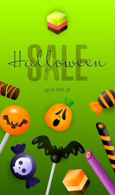 Halloween Sale lettering and confectionary