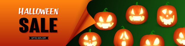 Halloween Sale lettering with Jack O Lanterns