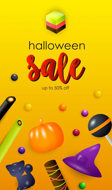 Halloween Sale lettering with jelly sweets