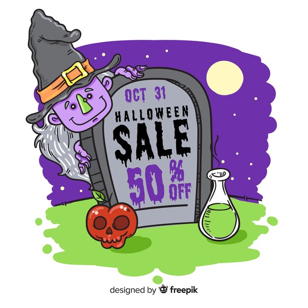 Halloween sale and poisoned apple