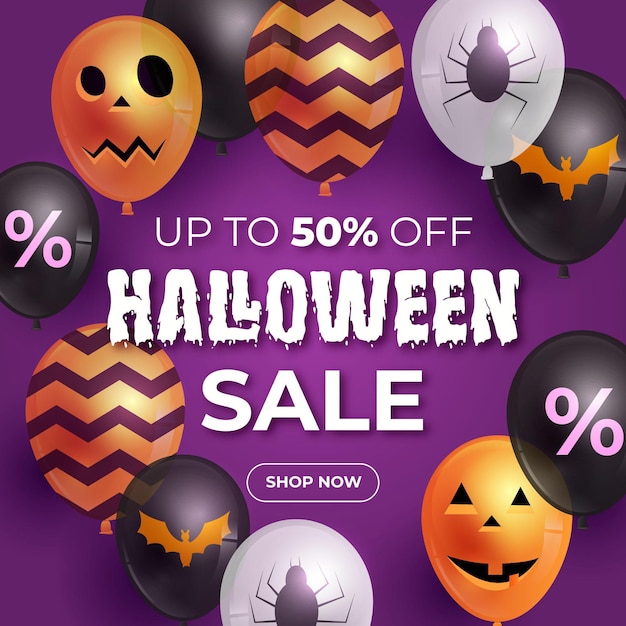 Free vector halloween sale template