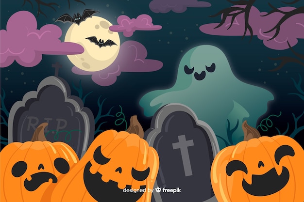 Halloween scary night background