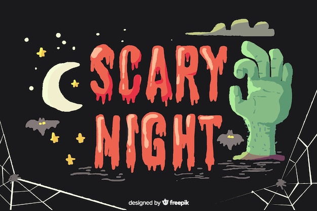 Хэллоуин страшная ночь концепция с буквами