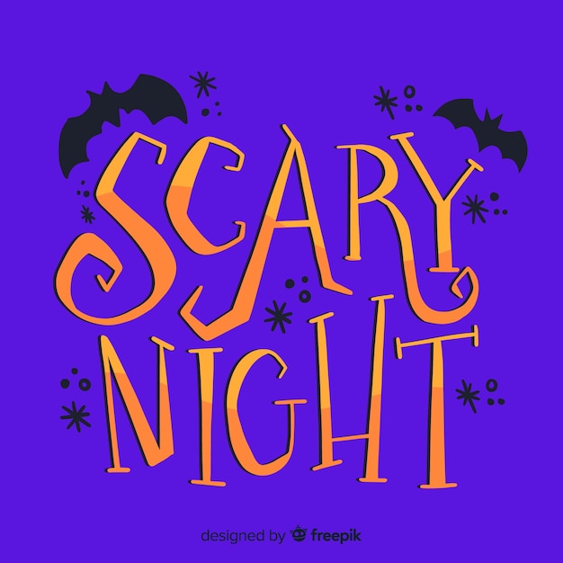 Halloween scary night with bats