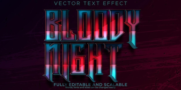 Free vector halloween scary text effect editable horror and nightmare text style