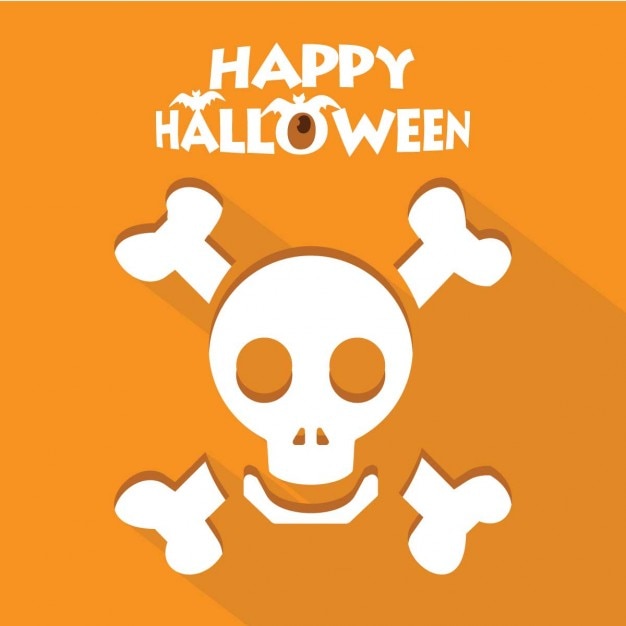 Vettore gratuito felice skull carta di halloween