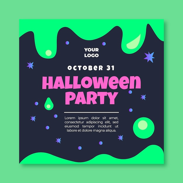 Halloween squared flyer template