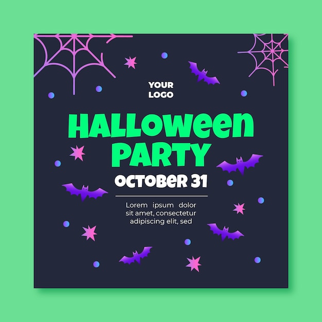 Free vector halloween squared flyer template