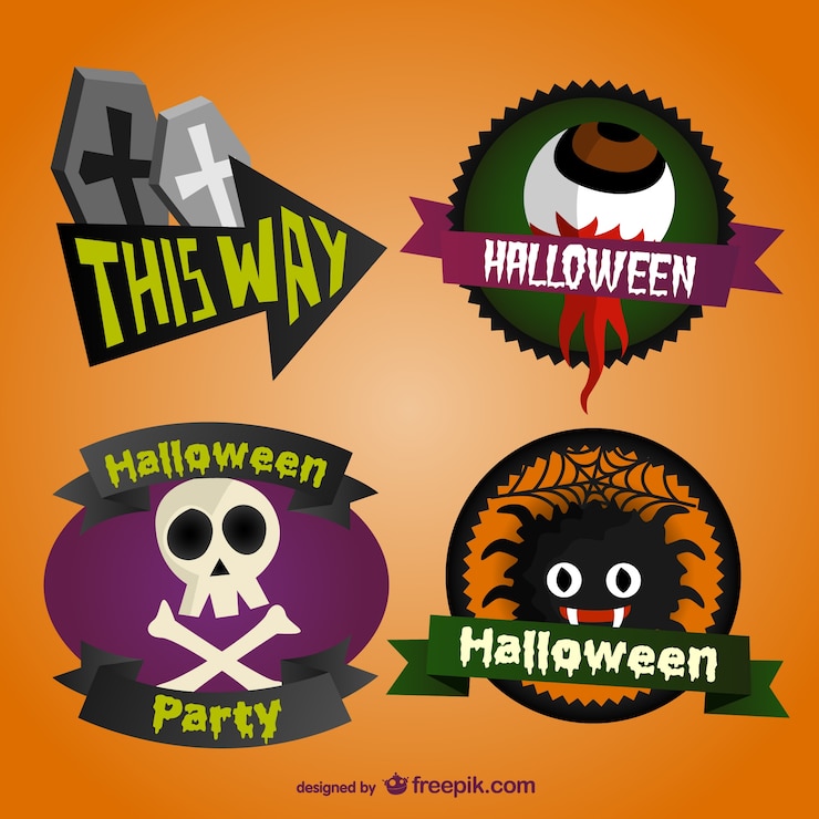 मुफ़्त वेक्टर halloween stickers collection