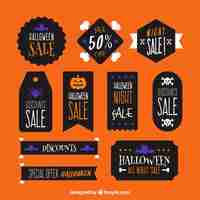 Free vector halloween stickers with black background