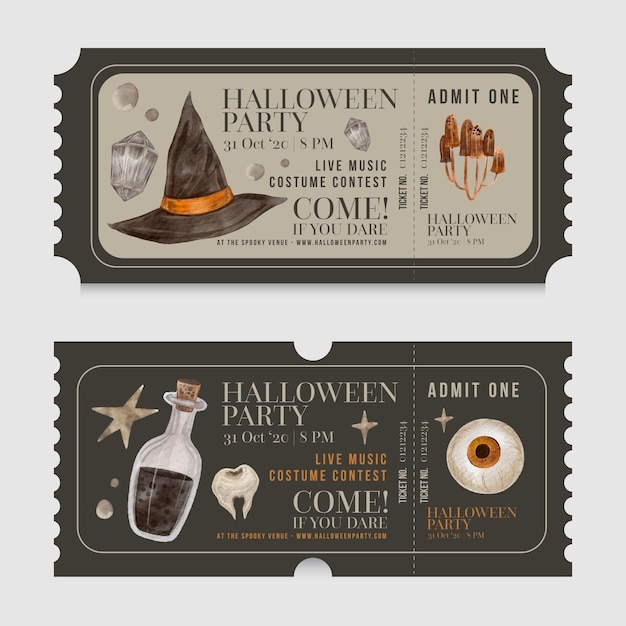 Halloween ticket collection template