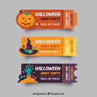 Free vector halloween tickets with original style