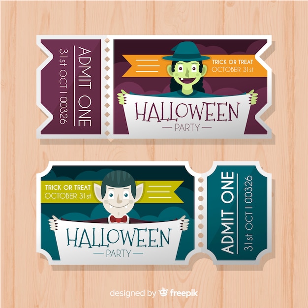 Free vector halloween tickets