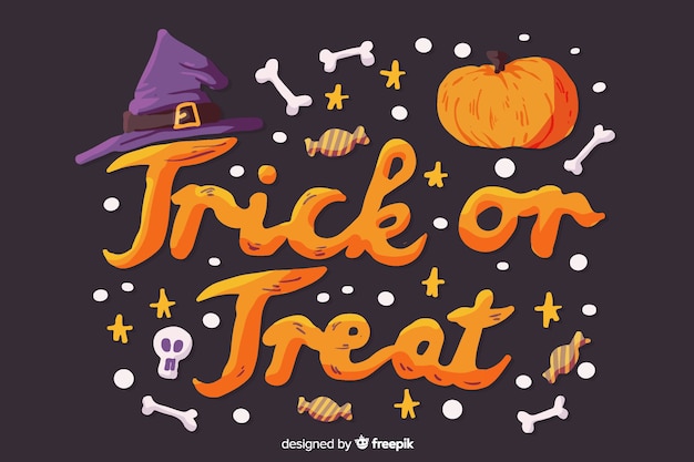 Бесплатное векторное изображение Хэллоуин трюк или угощение