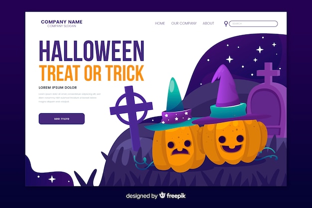 Halloween trick or treat landing page