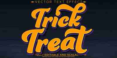 Free vector halloween trick or treat text effect editable horror and scary text style