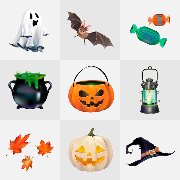 Free vector halloween  vector set