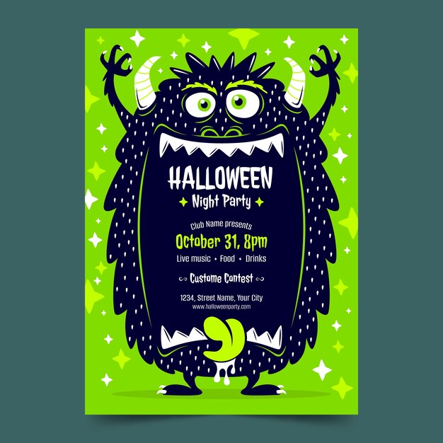 Halloween vertical poster template