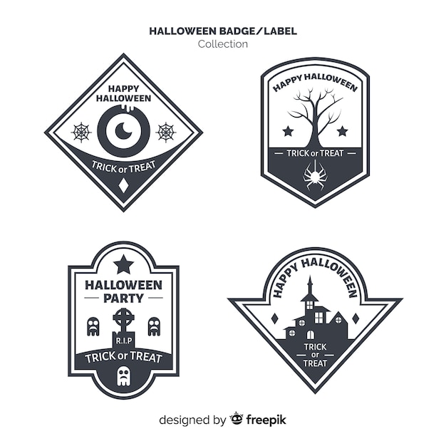 Collezione di badge vintage di halloween