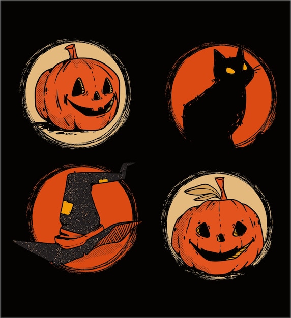 Halloween vintage elements collection