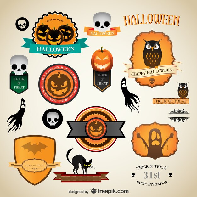 Halloween vintage labels