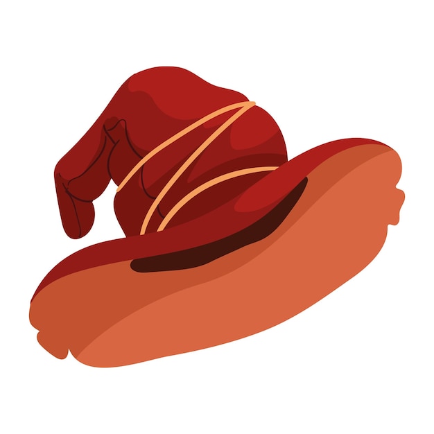 Бесплатное векторное изображение Хэллоуинская шляпа ведьмы аксессуар изолированная иллюстрация