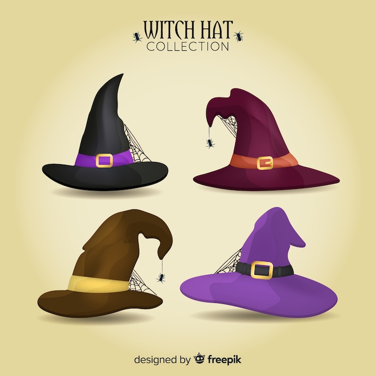 無料Vector ハロウィーンウィッチハットコレクション