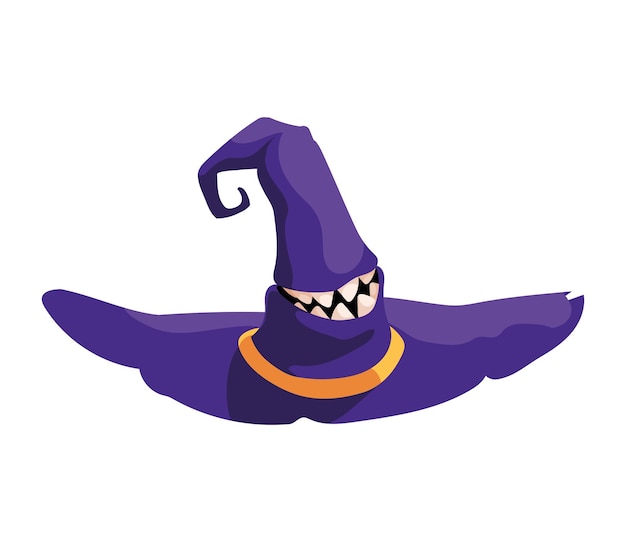 Halloween witch hat creepy isolated illustration