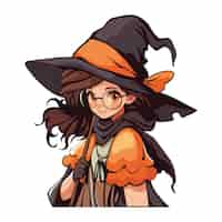 無料ベクター ハロウィーンの魔女 眼鏡の孤立したアイコン