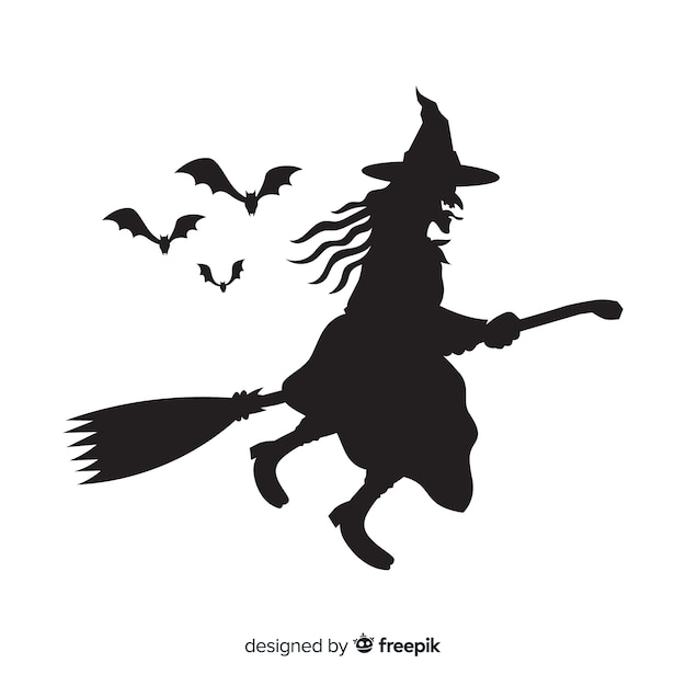 Free Vector halloween witch silhuette