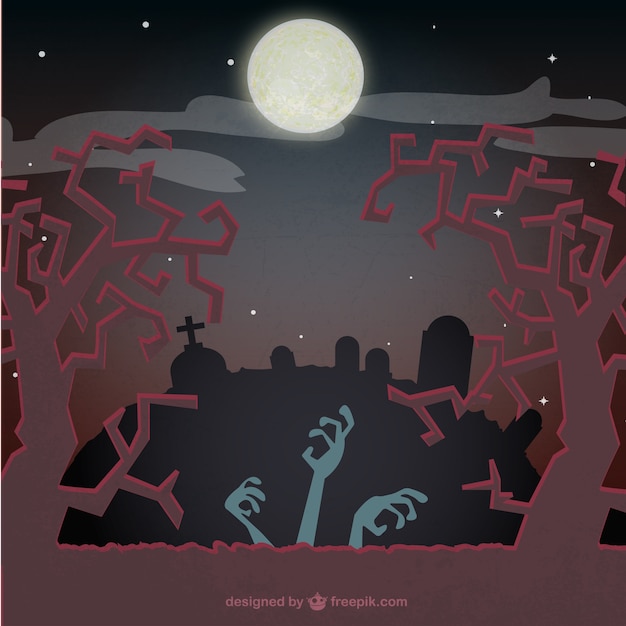 Free vector halloween zombies background