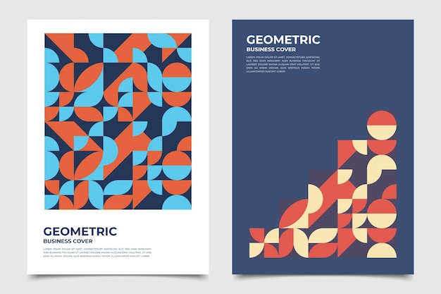 Halves of circles geometric business cover collection