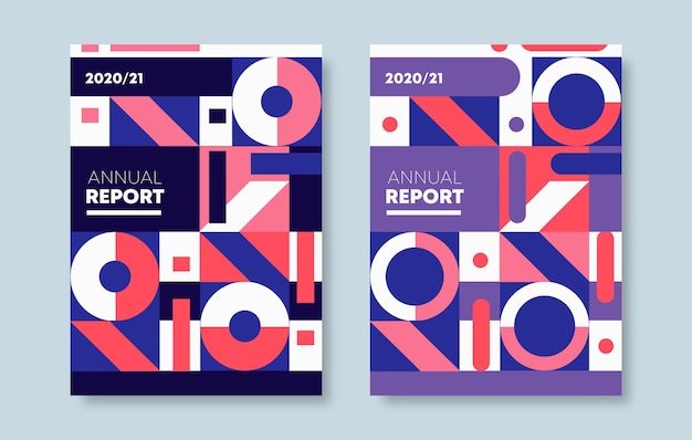 Free vector halves of circles shapes geometric business cover